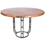 Clayton Dining Table with 48" Round Hammered Copper Top