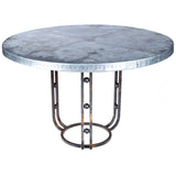 Clayton Dining Table with 48" Round Hammered Zinc Top
