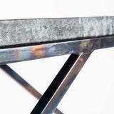 Carter Console Table with Hammered Zinc Top