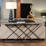 Carter Console Table with Hammered Zinc Top