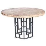 Hudson Dining Table with 48" Round Live Edge Marble Top