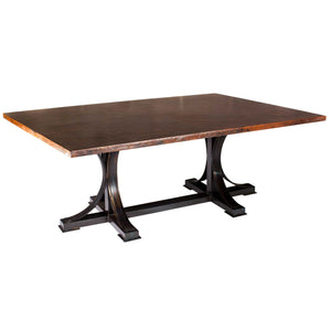 Winston Rectangle Dining Table with Hammered Copper Top