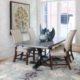 Winston Rectangle Dining Table with Hammered Copper Top
