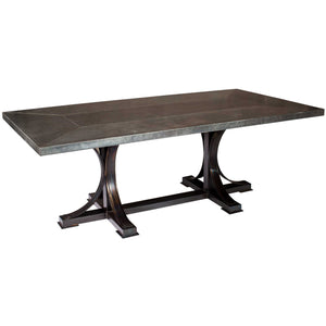 Winston Rectangle Dining Table with Hammered Zinc Top