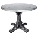 Winston Dining Table with 48" Round Hammered Zinc Top
