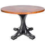 Winston Dining Table with 60" Round Hammered Copper Top