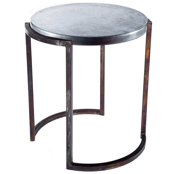 Upper Avenue End Table with Zinc Top