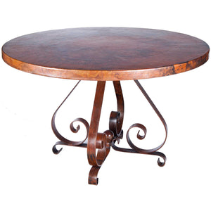 Pierre Dining Table with 48" Round Copper Top