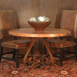 Pierre Dining Table with 48" Round Copper Top