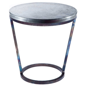 Ayres Accent Table with Hammered Zinc Top