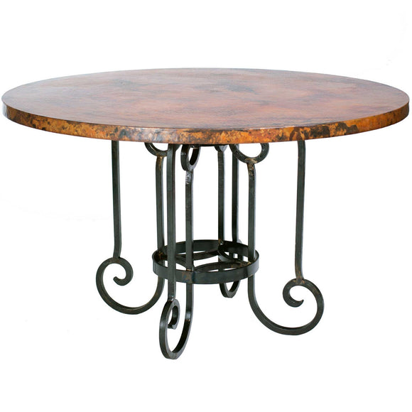 Curled Leg Round Dining Table with 54