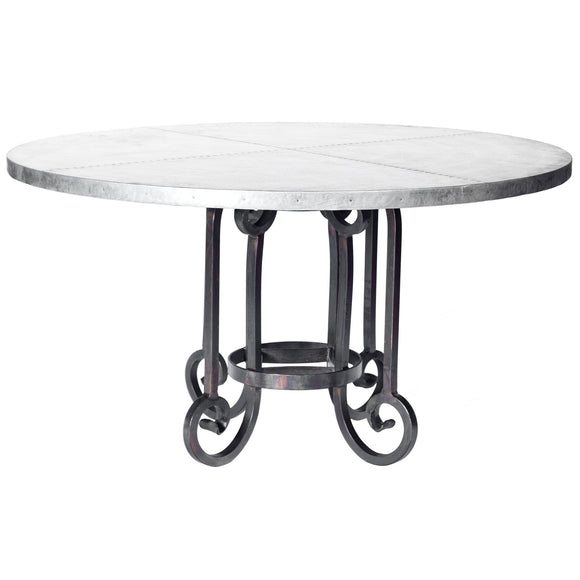 Curled Leg Round Dining Table with 54