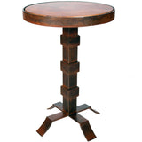 Lincoln Iron Accent Table with Hammered Copper Top