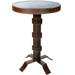 Lincoln Iron Accent Table with Hammered ZincTop