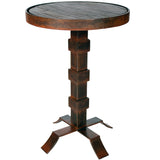 Lincoln Iron Accent Table with Reclaimed Wood Top