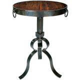 Carver Iron Accent Table with Reclaimed Wood Top
