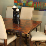 Steel Strap Rectangle Dining Table with Copper Top