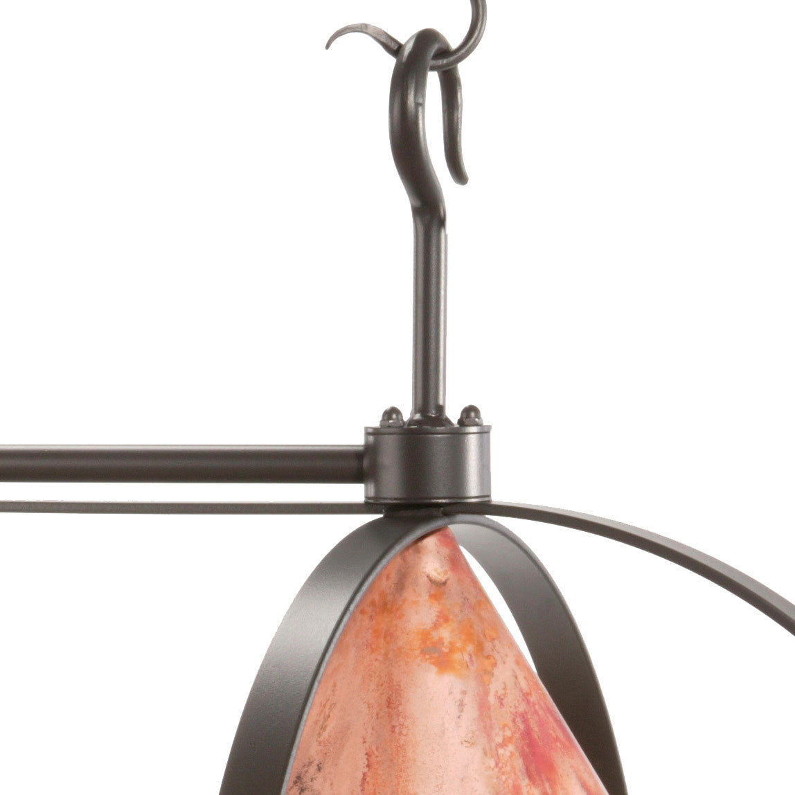 Wrought Iron & Copper Pot Rack - Oval Dutch Lighted Pot Rack ...