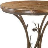 Rustic Pine Bar Table with 42in Round Top