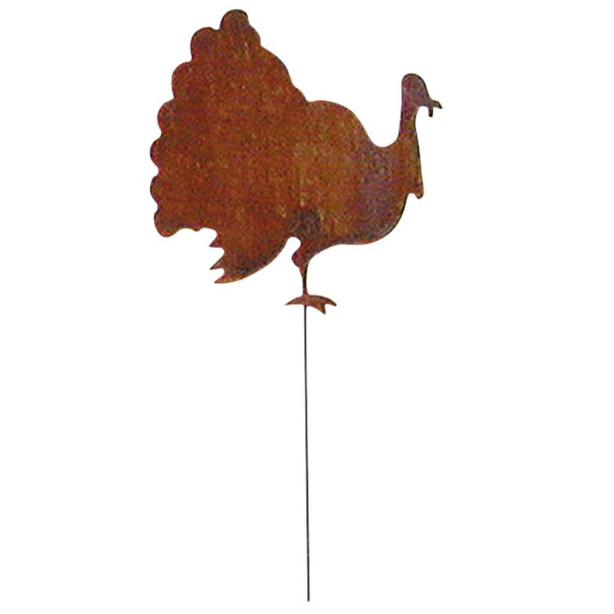 Wrought Iron Rusted Turkey Garden Stake – timelesswroughtiron