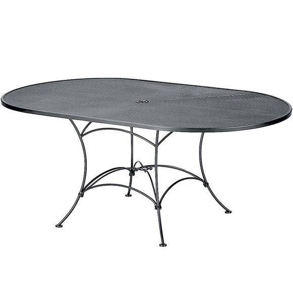 Oval Patio Dining Table with Umbrella Hole