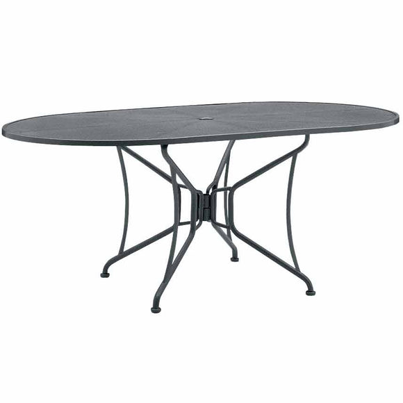 Mesh Top Oval Dining Table with Umbrella Hole | 42