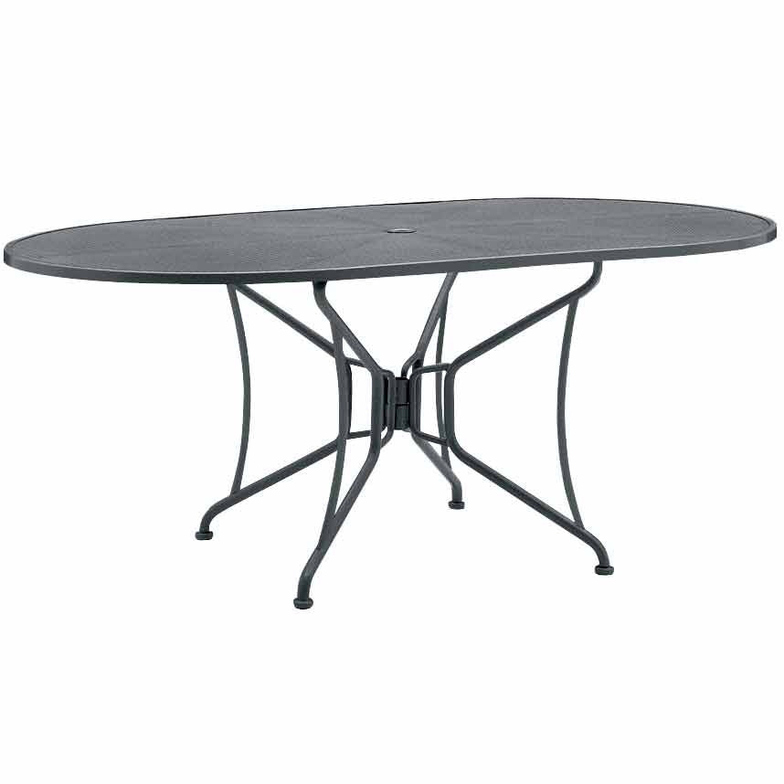 Briarwood Metal Dining Table Woodard Color: Sandstone, Table Size: Oval 42