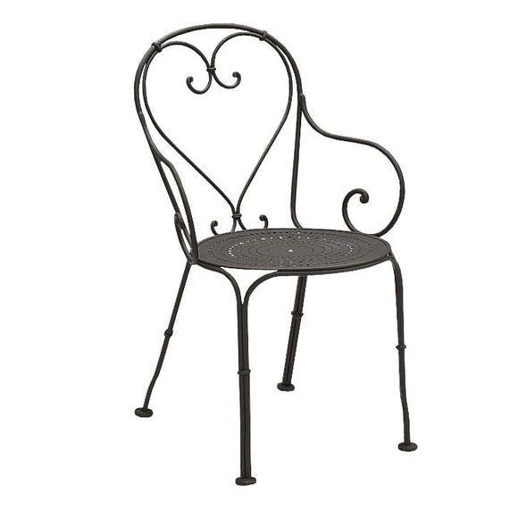 Parisienne Pattern Metal Seat Arm Chair