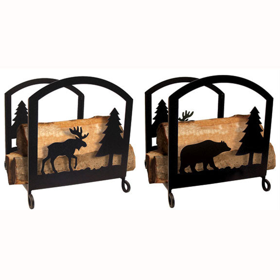 Wrought Iron Moose & Bear Wood Rack – timelesswroughtiron