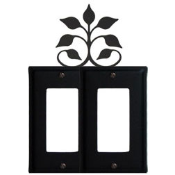 Wrought Iron Leaf Fan Double GFI Cover