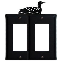 Wrought Iron Loon Double GFI Cover