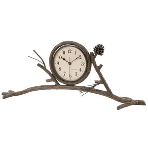 Rustic Pine Mantle Clock