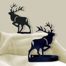 Wrought Iron Elk Tie Backs