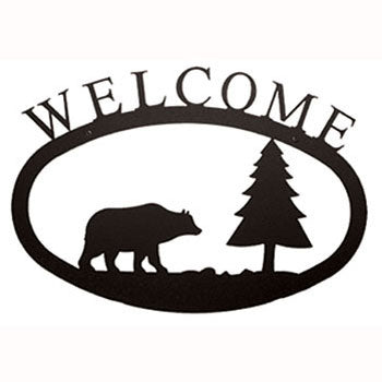 Bear & Pine Tree Welcome Sign