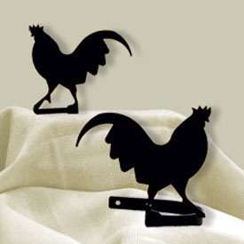 Wrought Iron Rooster Tie Backs