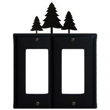Wrought Iron Pine Trees Double GFI Cover