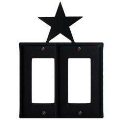 Wrought Iron Star Double GFI Cover