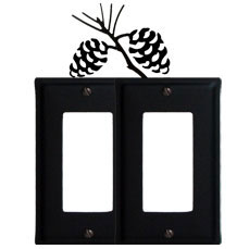 Wrought Iron Pine Cone Double GFI Cover