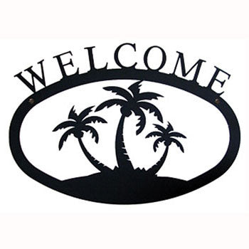 Triple Palm Trees Welcome Sign