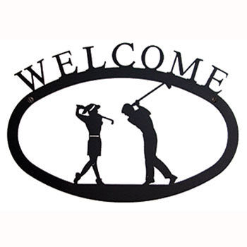 Golf Couple Welcome Sign