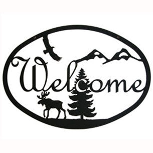 Moose & Eagle Welcome Sign