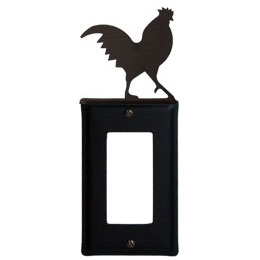 Wrought Iron Rooster Single GFI Cover