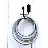 Pictured is our Wall Mounted Wrought Iron Hose Holder with hose.