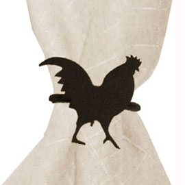 Wrought Iron Rooster Napkin Ring