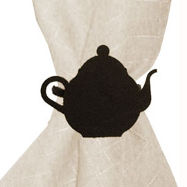 Wrought Iron Tea Pot Napkin Ring